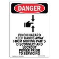 Signmission Safety Sign, OSHA Danger, 18" Height, Aluminum, Pinch Hazard Keep, Portrait OS-DS-A-1218-V-2451